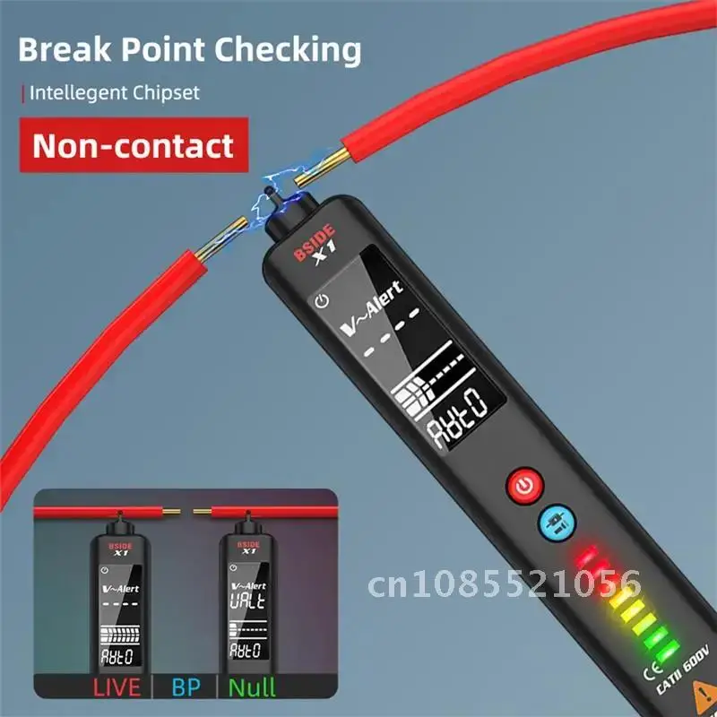 

Voltage Sensor Pen Non Contact AC DC Large LCD Live/Neutral Wire Check Breakpoint Locate BSIDE Voltage Tester