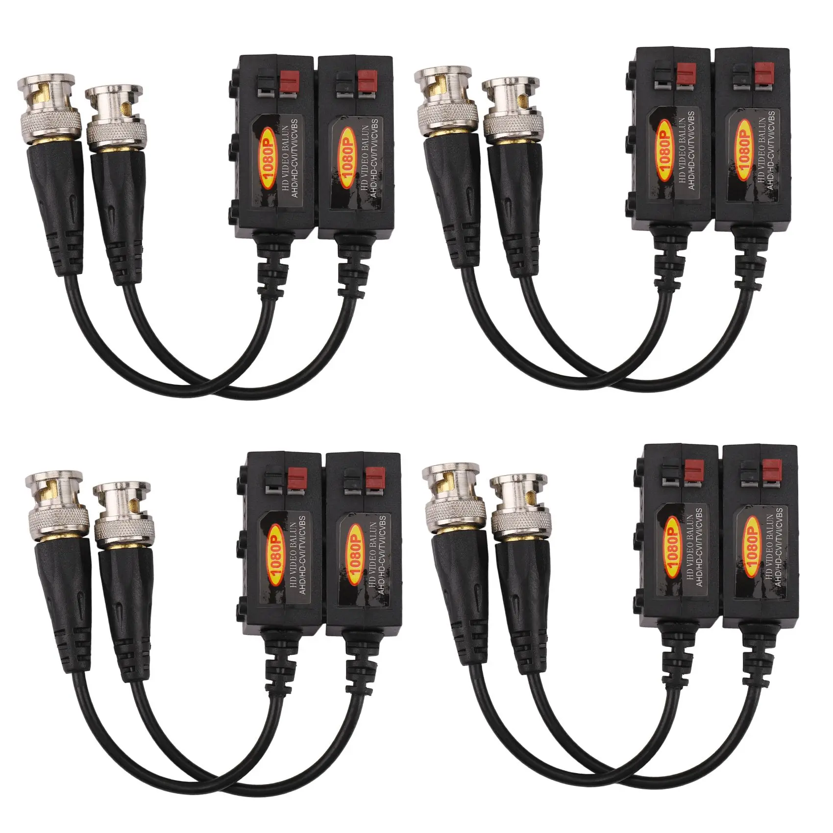 1080P AHD/HD-CVI/TVI/CVBS Passive HD Video Balun Transmitter 4 Pairs (UTP Up to 350M-600M)
1080P AHD/HD-CVI/TVI/CVBS Passive HD Video Balun Transmitter 4 Pairs (UTP Up to 350M-600M)