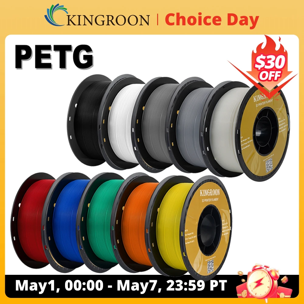 

KINGROON PETG 3D Printer Filament 1.75mm 5KG 10KG Mix Color 3D Printing Material 1kg/roll petg Plastic For FDM 3dprinter