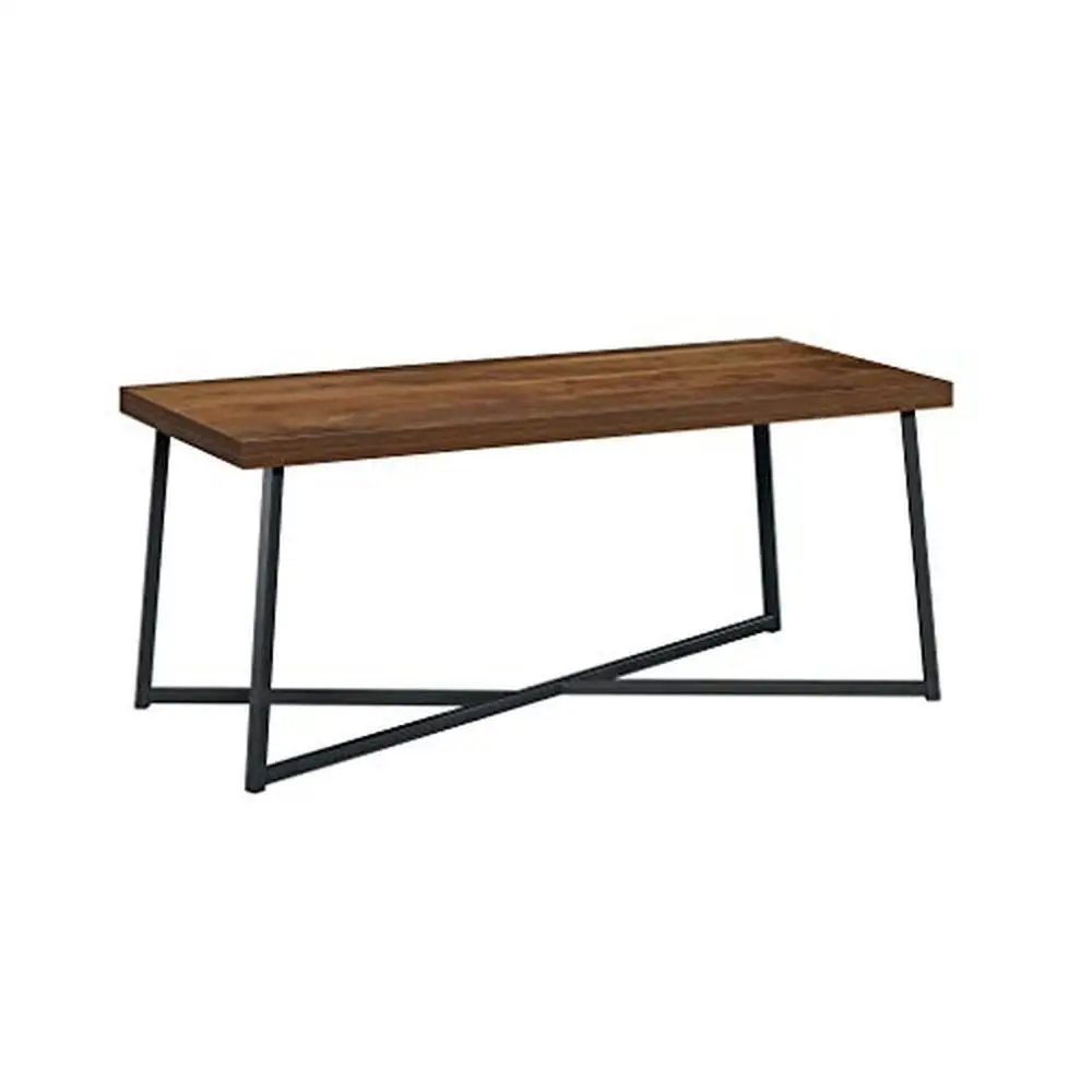 

Contemporary Walnut Coffee Table 43.31"x19.69"x18.31" Strong Panel Construction Metal Base Finish