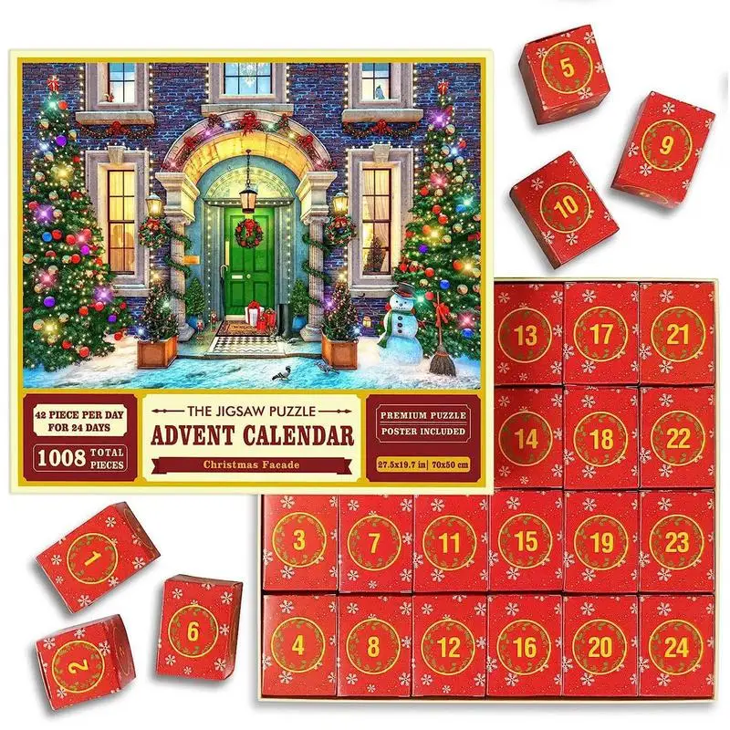 

Christmas Advent Calendar 2023 24 Days Jigsaw Puzzles Countdown Calendars 1008pcs Jigsaw Puzzles Kids Family Christmas Toys Gift