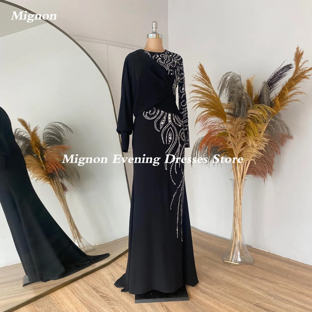 

Mignon Satin A-line Scoop Neckline Sequins Ruffle Prom Gown Floor-length Elegant Formal Evening Party Dress for Women 2023