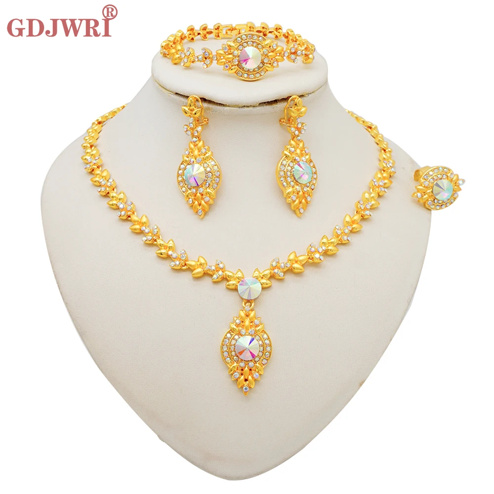 Luxury Gold Color Double Layered Necklace Jewelry Sets For Women African Water Drop Crystal Jewellery Indian Set Gifts 41 Mallzona Scbce1ee21fc2431c82a7f46a8459b1c87 Luxury Gold Color Double Layered Necklace Jewelry Sets For Women African Water Drop Crystal Jewellery Indian Set Gifts Mallzona