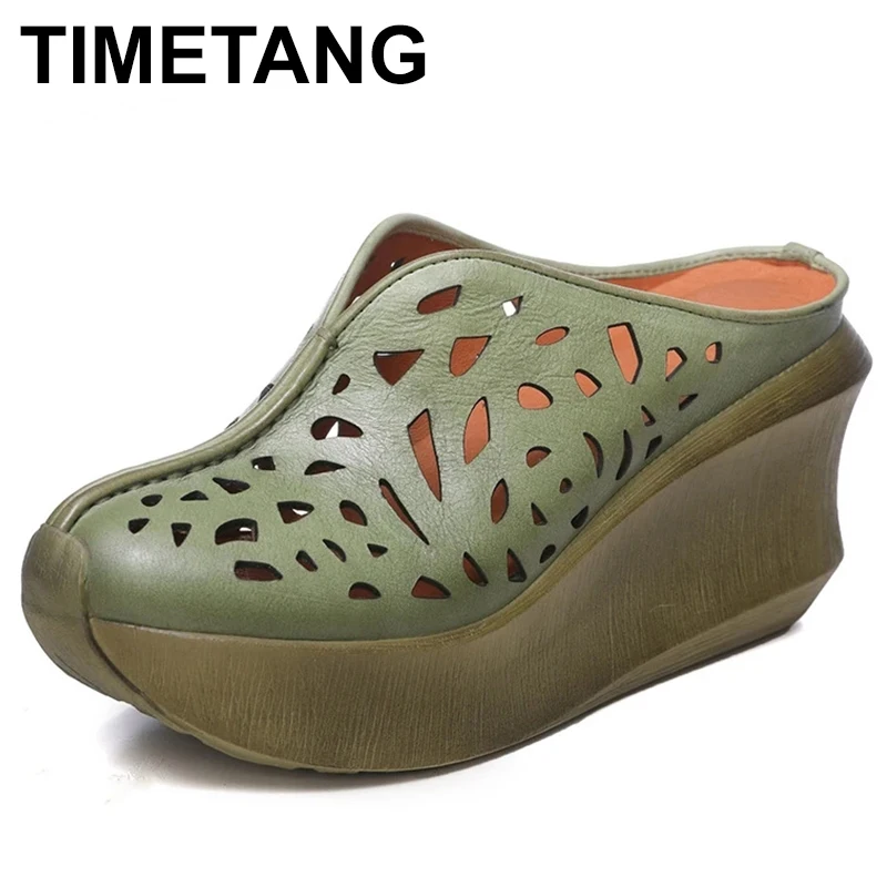 Women Leather Mules 9 CM High Heels Wedge Slippers Women Handmade Platform Genuine Leather Slippers Coffee Shoes 2023
Women Leather Mules 9 CM High Heels Wedge Slippers Women Handmade Platform Genuine Leather Slippers Coffee Shoes 2023