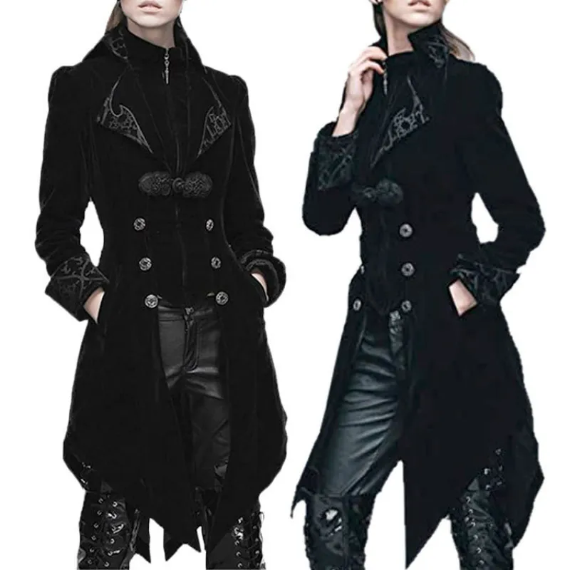 

Women'S Windbreaker Coat Gothic Lady Swallowtail Steampunk Victorian Medieval Traf Coat Windbreaker Clothing 2023