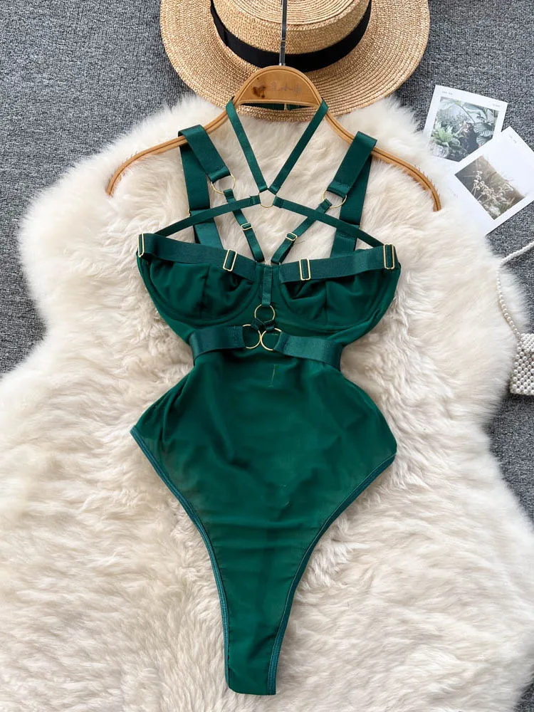 Women Summer Jumpsuits Buckle Cross Hanging Neck Hollow Hanging Strap Tight Clothing Sexy Hanging Socks Mesh Bodysuit D4728
Women Summer Jumpsuits Buckle Cross Hanging Neck Hollow Hanging Strap Tight Clothing Sexy Hanging Socks Mesh Bodysuit D4728