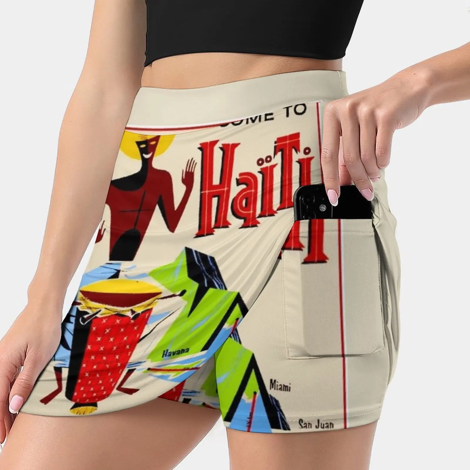 Haiti : Vintage Travel Advertising Print Women's skirt With Hide Pocket Tennis Skirt Golf Skirts Badminton Skirts Running
Haiti : Vintage Travel Advertising Print Women's skirt With Hide Pocket Tennis Skirt Golf Skirts Badminton Skirts Running