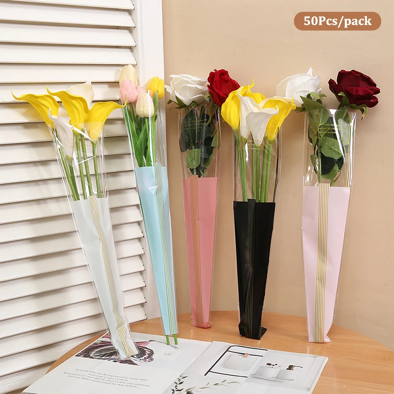 50Pcs/pack Single Flower Wrapping Paper Bouquet Packaging Bag Arrangement Flower Gift Bag Clear Cellophane Floral Wrappers
50Pcs/pack Single Flower Wrapping Paper Bouquet Packaging Bag Arrangement Flower Gift Bag Clear Cellophane Floral Wrappers