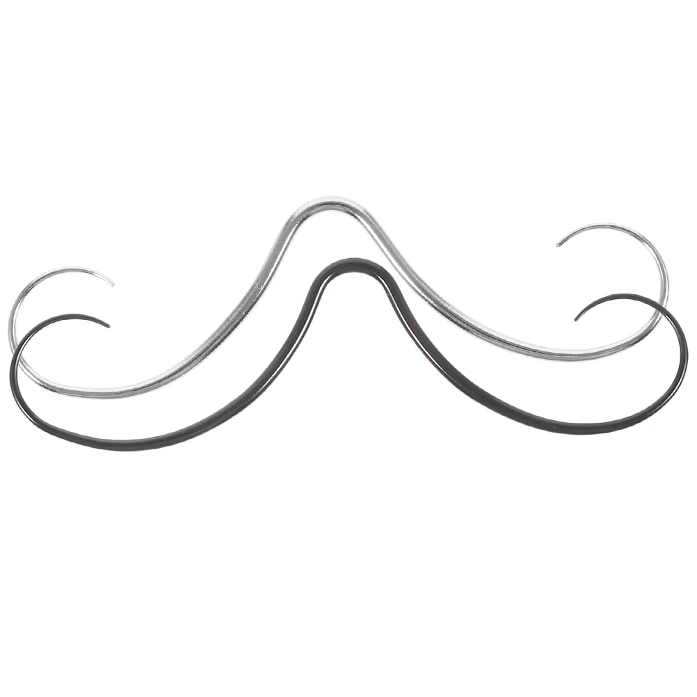 

2 Pcs Mustache Nasal Septum Rings for Women Silver Jewelry Piercing Nose Steel Puncture