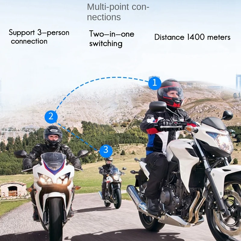 V3 PLUS Motorcycle Helmet Bluetooth Headset BT5.0 Double 1400M Intercom Riding Wireless Call Headset IP65 Waterproof
V3 PLUS Motorcycle Helmet Bluetooth Headset BT5.0 Double 1400M Intercom Riding Wireless Call Headset IP65 Waterproof