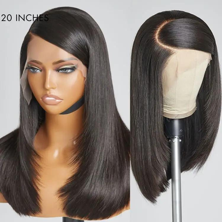 

Layered Haircut Wigs Straight Layered Synthetic Wig Middle Part Hair Wigs for Black Women Pre Plucked with Baby Hair Daily Use