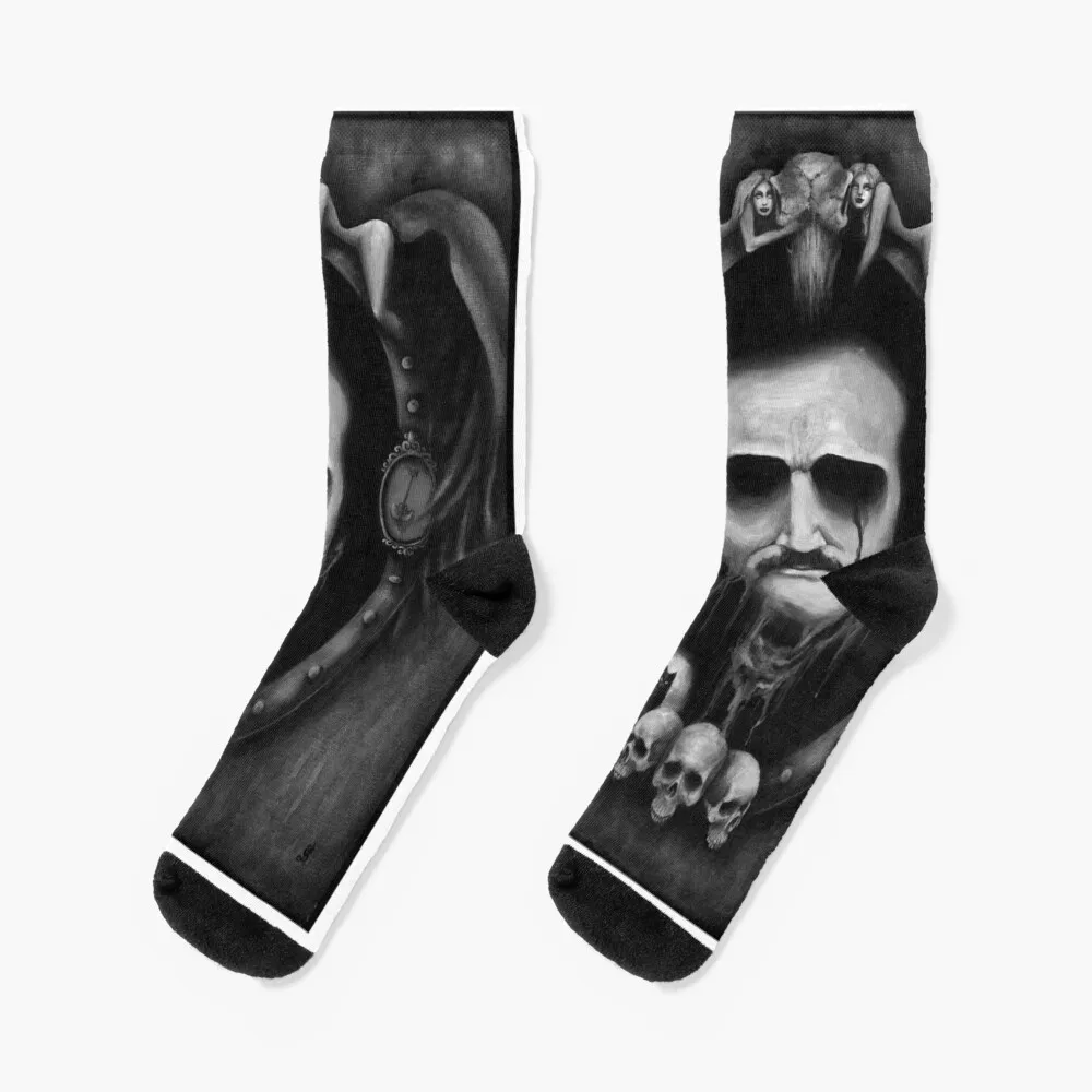 Dark Edgar, Edgar Allan Poe, Romanticism, dark art painting, monochromatic art, raven, skull, black cat, gothic, goth Socks
Dark Edgar, Edgar Allan Poe, Romanticism, dark art painting, monochromatic art, raven, skull, black cat, gothic, goth Socks
