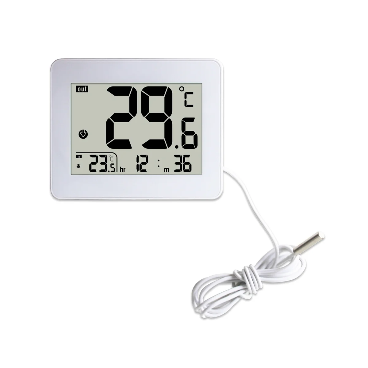 Digital Double Thermometer Outdoor Indoor Thermometer Elderly Children's Room Electronic Temperature Controller White
Digital Double Thermometer Outdoor Indoor Thermometer Elderly Children's Room Electronic Temperature Controller White