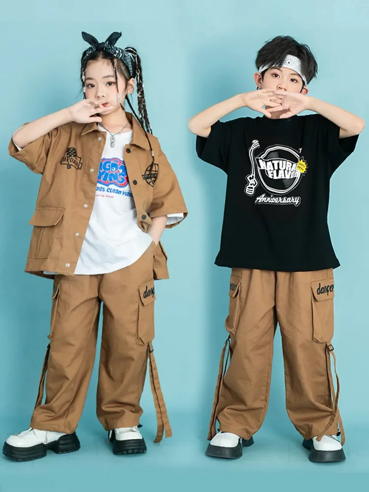 Girls Jazz Costume Short Sleeves Brown Hip Hop Suit Boys Teenagers Stage Performance Outfit Modern Hip Hop Dance Clothes
Girls Jazz Costume Short Sleeves Brown Hip Hop Suit Boys Teenagers Stage Performance Outfit Modern Hip Hop Dance Clothes