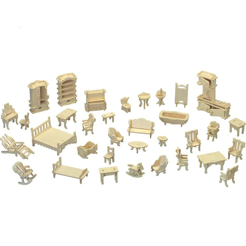 34pcs/set Wooden Vintage Dolls DIY 3D Gifts Model House Toys Kids Mini Furniture
34pcs/set Wooden Vintage Dolls DIY 3D Gifts Model House Toys Kids Mini Furniture
