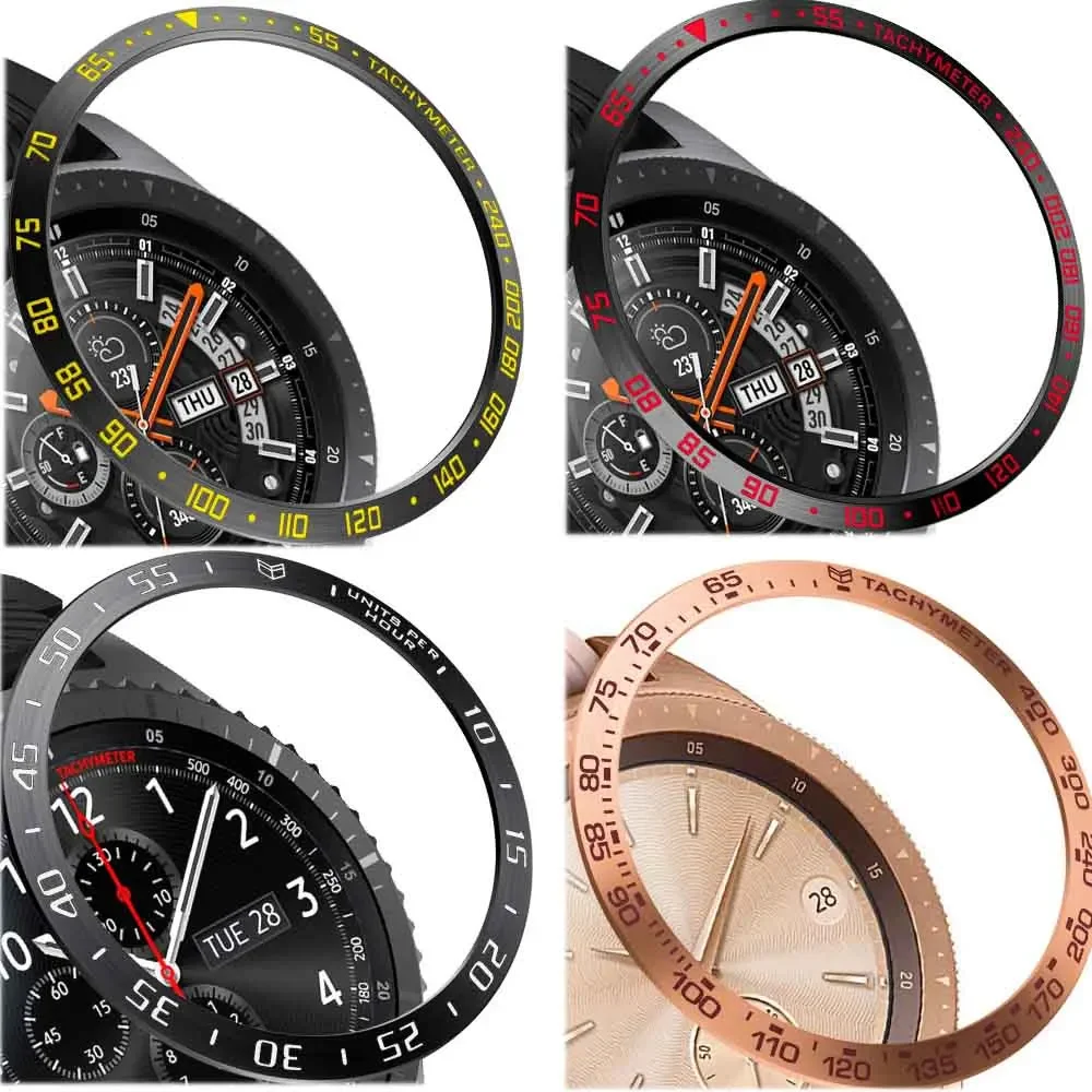 

Stainless Steel Cover for Smartwatch Samsung Galaxy Watch 46MM 42mm Gear S3 Frontier Dial Bezel Ring Adhesive Cover Anti Scratch