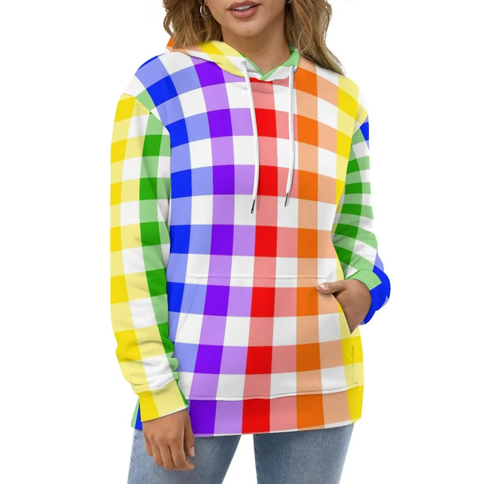 Rainbow Gingham Hoodies Long Sleeve Colorful Plaid Trendy Casual Hoodie Spring Street Wear Oversized Loose Hooded Sweatshirts
Rainbow Gingham Hoodies Long Sleeve Colorful Plaid Trendy Casual Hoodie Spring Street Wear Oversized Loose Hooded Sweatshirts