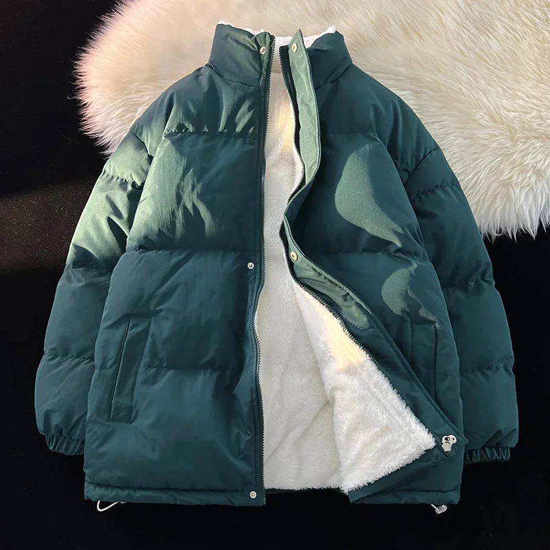 

Men's and Women's Couple Clothes Warm Klein Blue Bubble Jacket Winter Solid Color Parkas Waterproof Thicken Puffer