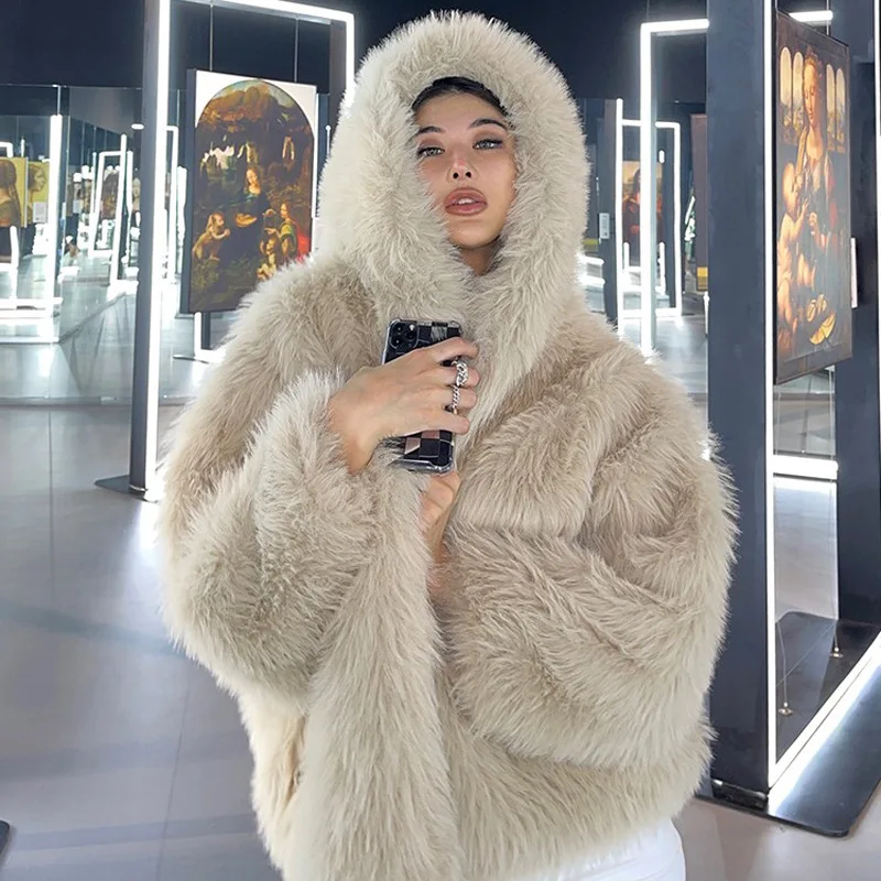 2024 new Faux fur solid color hooded fashion loose hooded medium length fur coat winter coat
2024 new Faux fur solid color hooded fashion loose hooded medium length fur coat winter coat