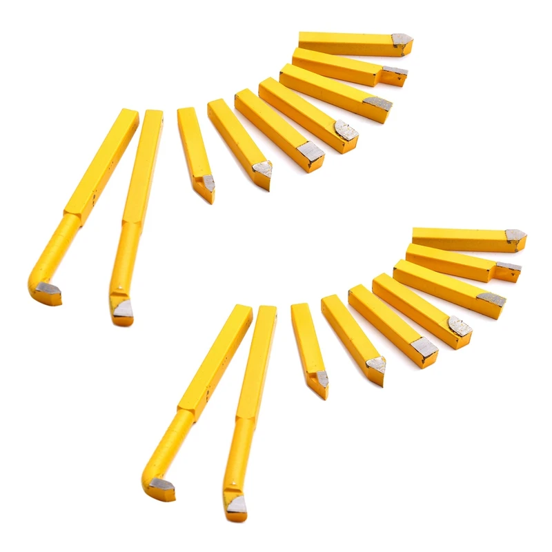 

18Pcs YW1 Carbide Brazed Tip Tipped Lathe Cutter Tools 8X8mm Shank High Hardness Turning Milling Welding Bit