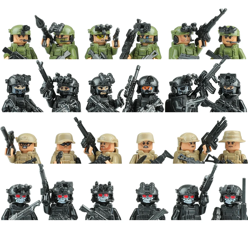 Modern Special Forces Figures AccessoriesBuilding Blocks Commando Army Soldier City Police Military Weapon Bricks Children's Toy
Modern Special Forces Figures AccessoriesBuilding Blocks Commando Army Soldier City Police Military Weapon Bricks Children's Toy