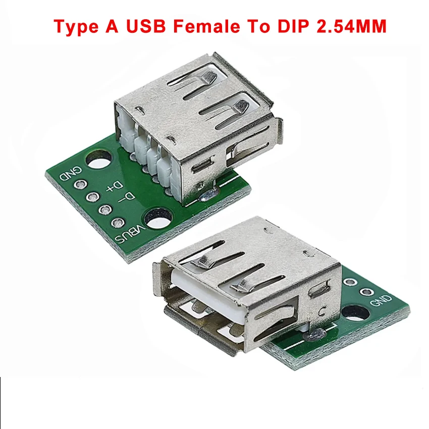 

10pcs Type A USB Female To DIP 2.54MM PCB Board Adapter Converter USB connector usb female For Arduino