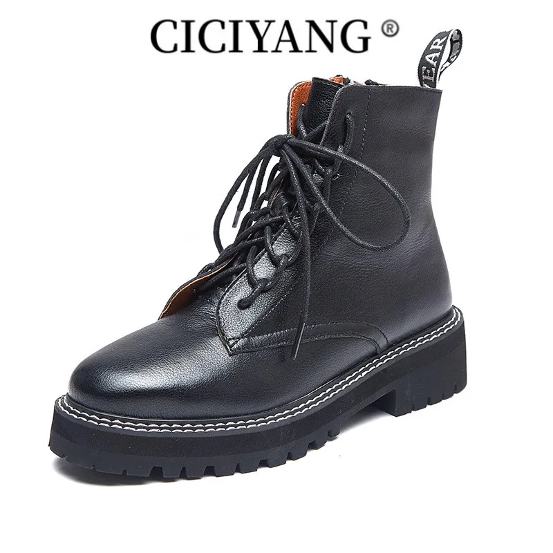 CICIYANG Women Boots Platform Genuine Leather Winter Women's Military Boots Large Size Thick Thick Wool Warm Snow Boots
CICIYANG Women Boots Platform Genuine Leather Winter Women's Military Boots Large Size Thick Thick Wool Warm Snow Boots