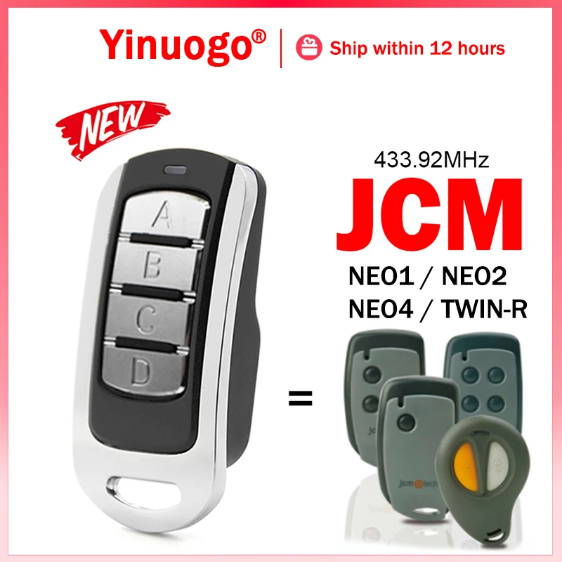 For JCM NEO1 NEO2 NEO4 TWIN-R Garage Door Remote Control 433MHz Rolling Code JCM Remote Control Garage Hand Transmitter
For JCM NEO1 NEO2 NEO4 TWIN-R Garage Door Remote Control 433MHz Rolling Code JCM Remote Control Garage Hand Transmitter