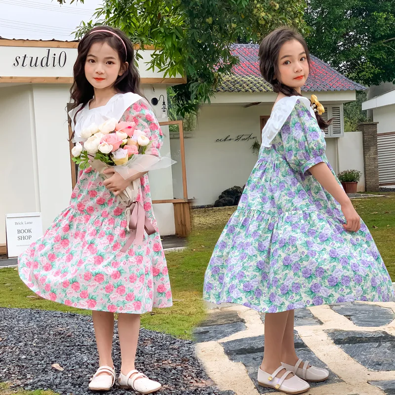 Children Princess Dresses New Summer 2023 Floral Short-Sleeved Holiday Beach Clothing Dress Girls Sweet Dress Ruffles Lapel
Children Princess Dresses New Summer 2023 Floral Short-Sleeved Holiday Beach Clothing Dress Girls Sweet Dress Ruffles Lapel