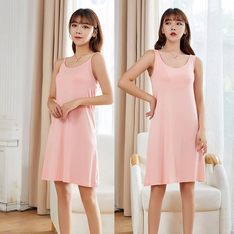 Night Sleep Dress Women Summer Nightgown with Chest Pad Sleeveless Midi-length Casual Soft Sleepwear Gym Sport Loungewear Dress
Night Sleep Dress Women Summer Nightgown with Chest Pad Sleeveless Midi-length Casual Soft Sleepwear Gym Sport Loungewear Dress