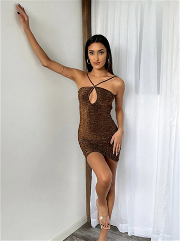 

Sexy Hollow Out Lace-up Backless Mini Dress Strapless Sleeveless Solid Pack Buttock Vestido Tunics Bodycon Summer Sundresses