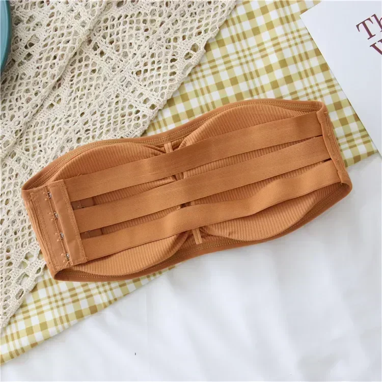 Women's Invisible Strapless Bra with Removable Pads Sexy Underwear Tube Top Girls One-piece Backless Lingerie Cropped Tanks Women's Invisible Strapless Bra with Removable Pads Sexy Underwear Tube Top Girls One-piece Backless Lingerie Cropped Tanks