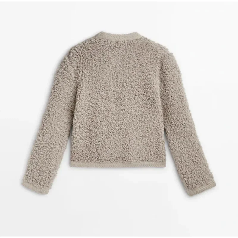 Lamb Wool Women Coat O-neck Long Sleeve Single Breasted Female Short Jacket, Autumn Winter Fashion, Loose Lady Outwear 13 Mallzona Scbf2a026782f4176818ab335e8dcb10ek Lamb Wool Women Coat O-neck Long Sleeve Single Breasted Female Short Jacket, Autumn Winter Fashion, Loose Lady Outwear Mallzona