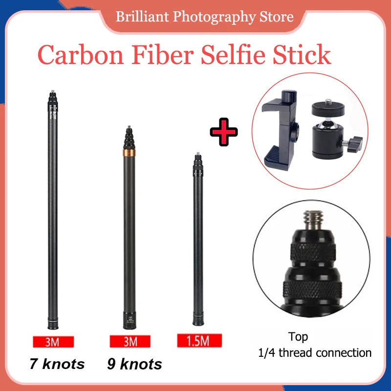 2.9M 3M Carbon Fiber Selfie Stick for Gopro 12 Insta360 X3 Scalable Monopod Extended Invisible Sticks for iPhone 15 Smartphones
2.9M 3M Carbon Fiber Selfie Stick for Gopro 12 Insta360 X3 Scalable Monopod Extended Invisible Sticks for iPhone 15 Smartphones