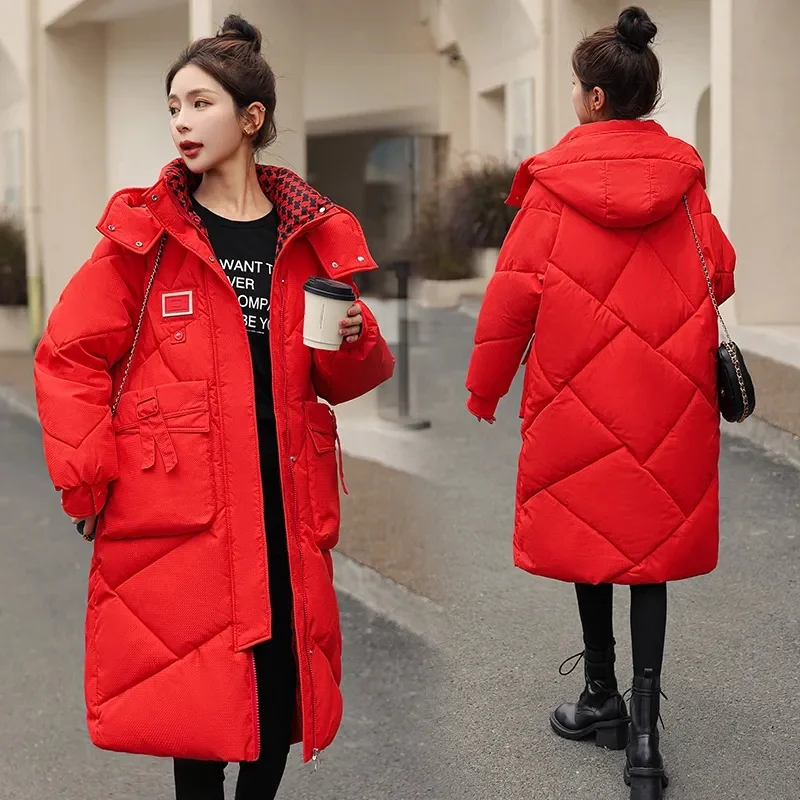 

Новинка 2023, зимние модные куртки, женские длинные парки, большая толстая теплая приталенная Женская куртка, зимнее пальто, хлопковая парка-пуховик, верхняя одежда