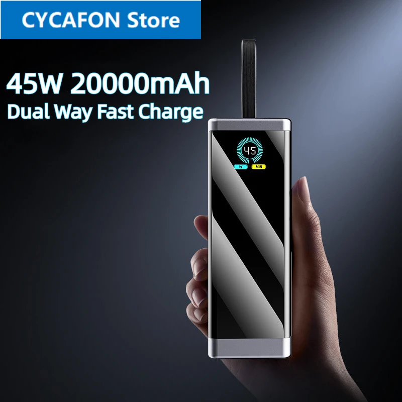 45W 20000mAh Power Bank Bi-directional Fast Charging PowerBank for Macbook Laptop Notebook Xiaomi 13 for iPhone 15 Fast Charge
45W 20000mAh Power Bank Bi-directional Fast Charging PowerBank for Macbook Laptop Notebook Xiaomi 13 for iPhone 15 Fast Charge