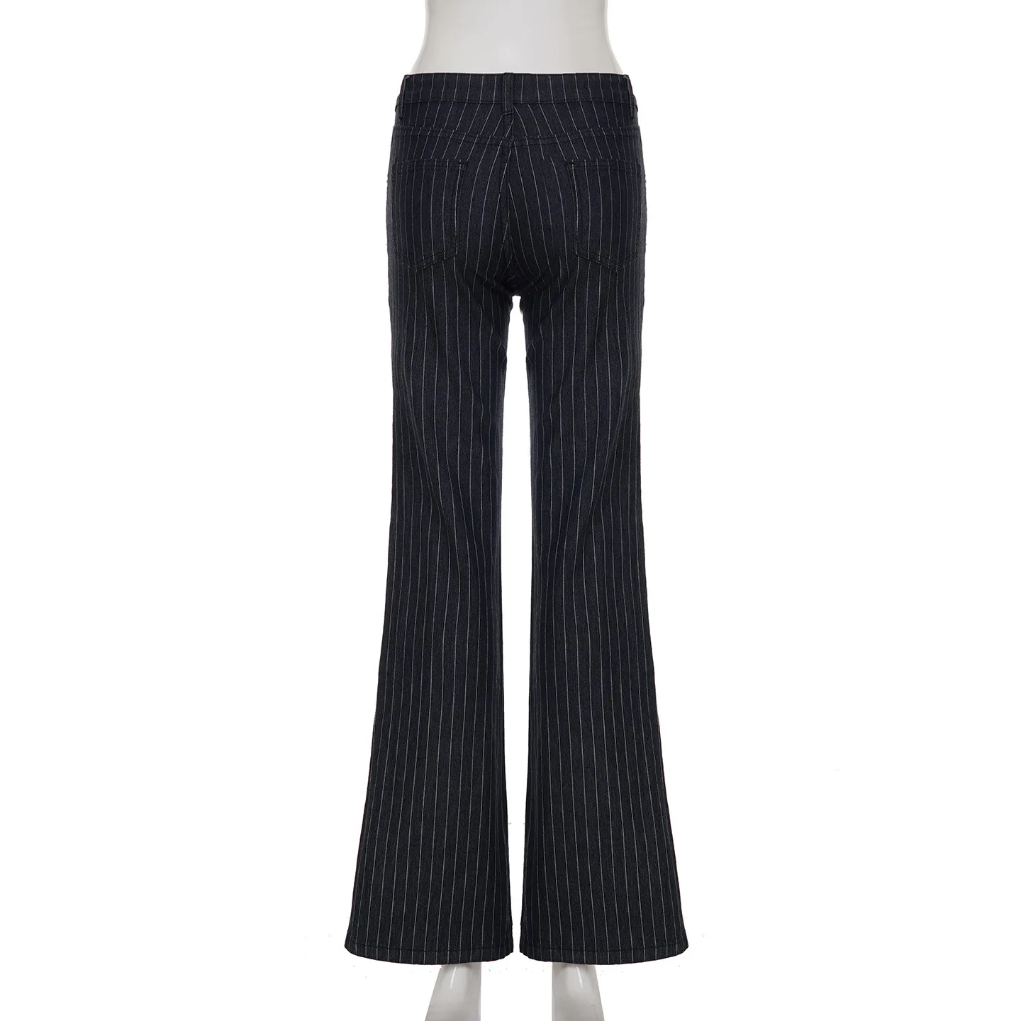 2000s Clothes Y2k Low Rise Boot Cut Jeans Woman Casual Black Striped Denim Trousers Streetwear Flare Pants P77-DD25 249 Scbf5a2624f5c4838a136ff976900edc3y