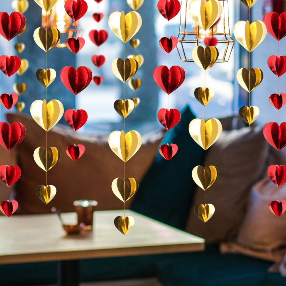 3D Heart Garland Gold Red Love Heart Banner Streamer Wedding Birthday Party Decoration Bridal Shower Bachelorette Party Supplies
3D Heart Garland Gold Red Love Heart Banner Streamer Wedding Birthday Party Decoration Bridal Shower Bachelorette Party Supplies