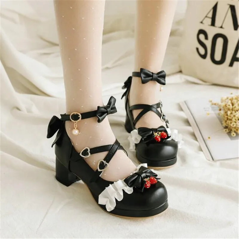 Children's High Heels Women Pumps Girls Mary Jane Pumps Wedding Party Shoes Ruffles Bowknot Princess Cosplay Lolita Shoes 30-46
Children's High Heels Women Pumps Girls Mary Jane Pumps Wedding Party Shoes Ruffles Bowknot Princess Cosplay Lolita Shoes 30-46