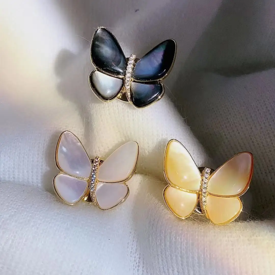 

Fashion Statement Butterfly Shell Brooches Pins for Women Brand Designer Elegant Temperament Insect Bouttoniere Luxury Jewelry