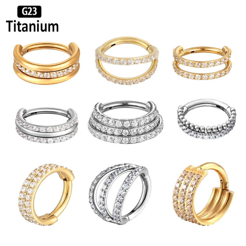 1PC Earrings Studs G23 Titanium Piercing Zircon 8/10/12mm Hoops Clicker Nose Rings Septum Tragus Cartilage Helix Conch Piercing
1PC Earrings Studs G23 Titanium Piercing Zircon 8/10/12mm Hoops Clicker Nose Rings Septum Tragus Cartilage Helix Conch Piercing