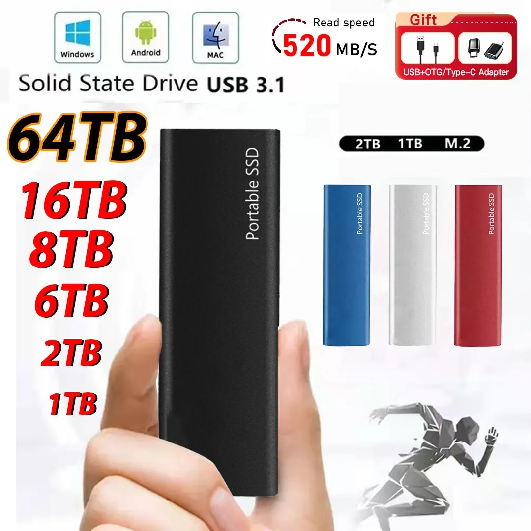 High Speed Portable SSD 1TB External Solid State Drive USB3.1 Type-C Interface Hard Drive Original Disk for Laptop/Mac/Phone
High Speed Portable SSD 1TB External Solid State Drive USB3.1 Type-C Interface Hard Drive Original Disk for Laptop/Mac/Phone