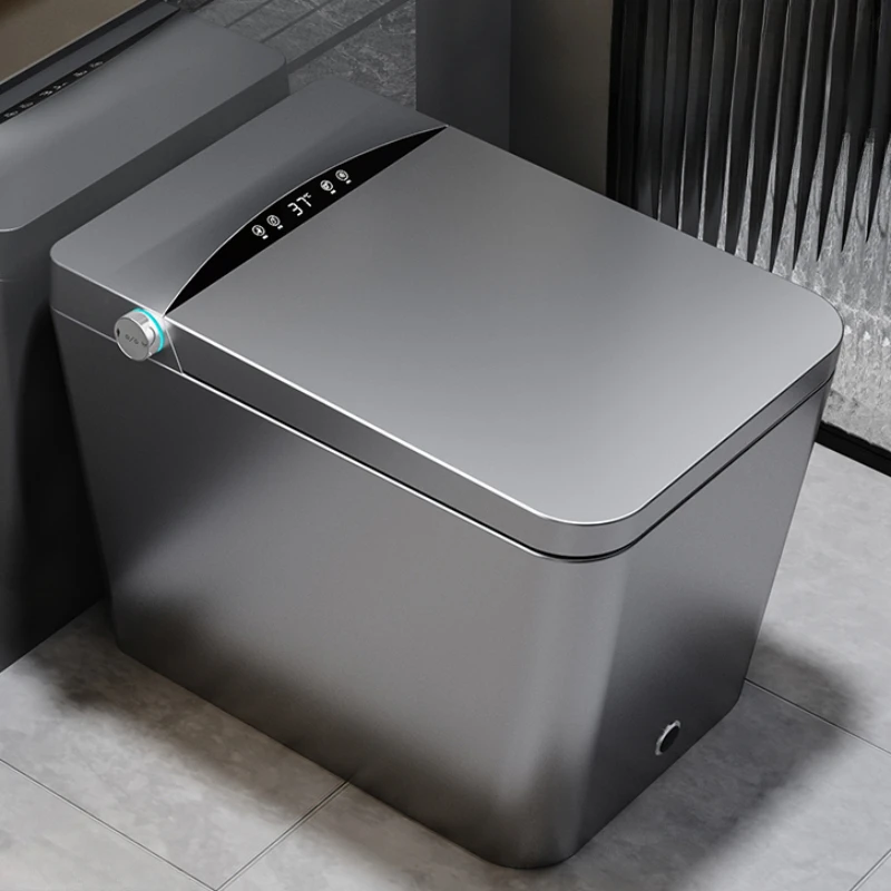 

Темно-серый квадратный умный туалет, встроенный автоматический горячий туалет без ограничения давления воды в маленькой квартире