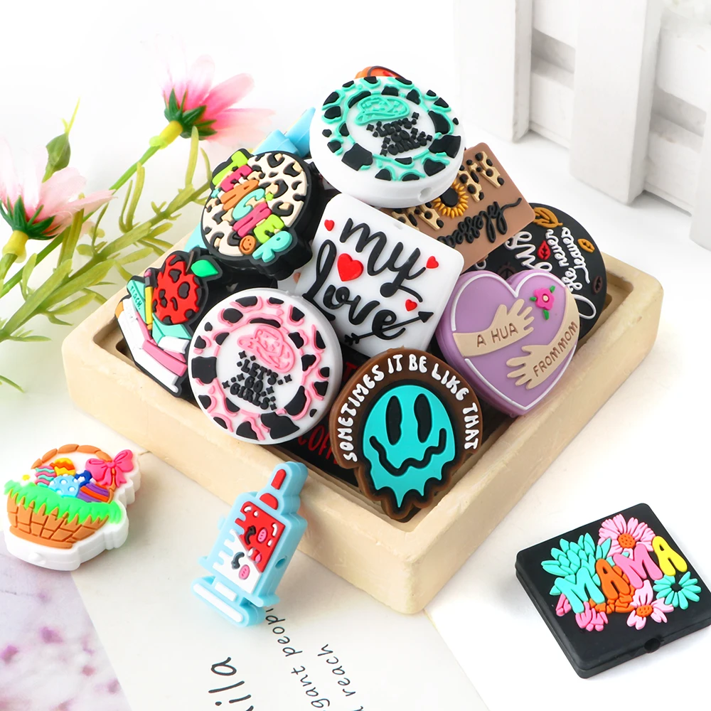 Sunrony 5/10 New Silicone Beads Text Cartoon Style DIY Necklace Bracelet Jewelry Making Accessories
Sunrony 5/10 New Silicone Beads Text Cartoon Style DIY Necklace Bracelet Jewelry Making Accessories
