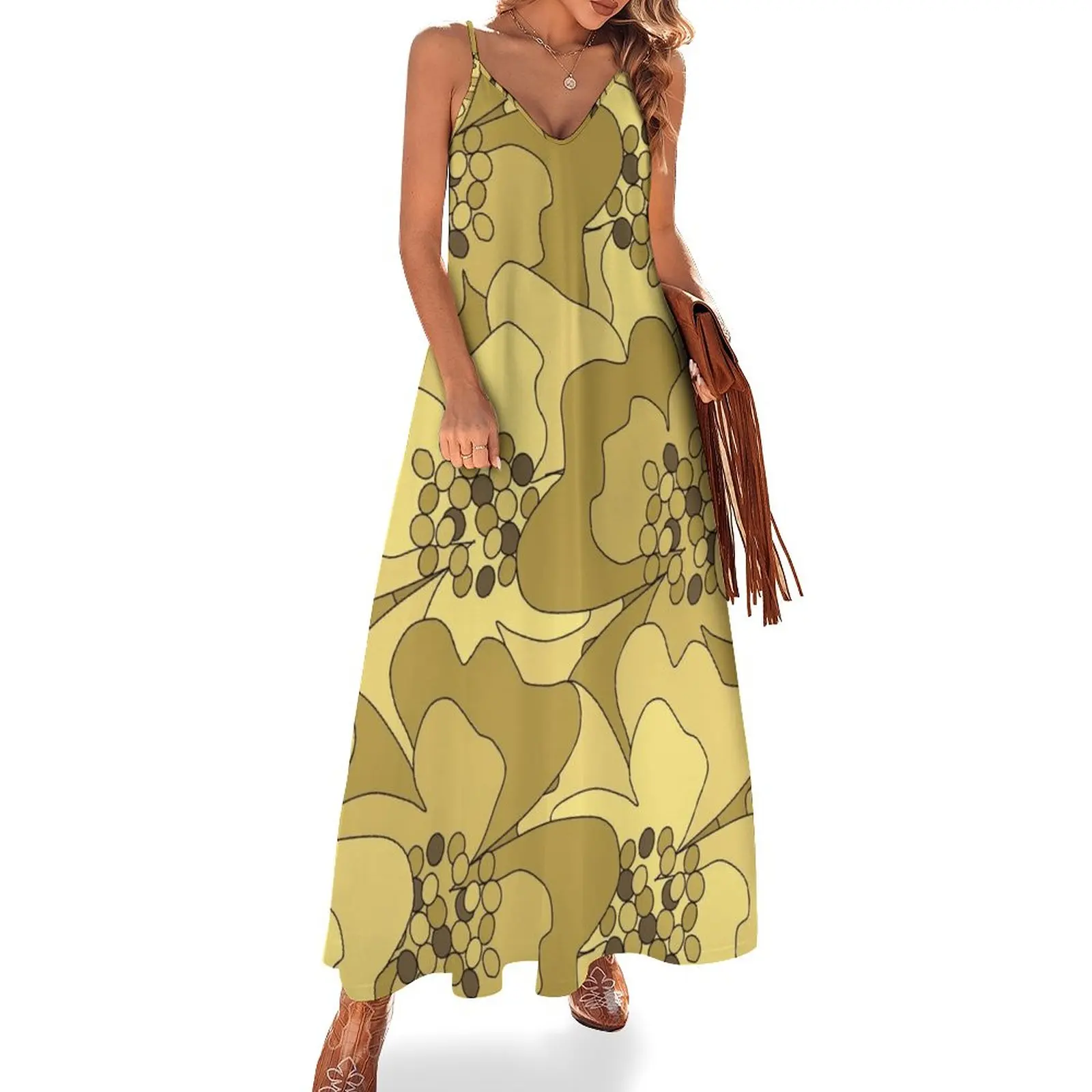 Vanilla Ochre Passion Flowers Sleeveless Dress beach outfits for women women's evening dress 2024 long dress women summer
Vanilla Ochre Passion Flowers Sleeveless Dress beach outfits for women women's evening dress 2024 long dress women summer