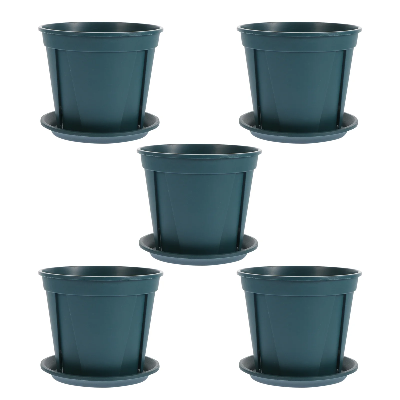 

5 Sets Plant Planters Pots Plastic Flower Pot Drainage Hole Trays Home Decorative Gardening Pots Window Box Planter Indoor