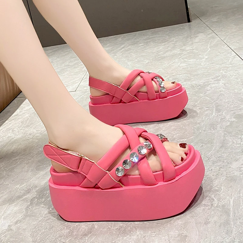 8CM New Women's Chunky Platform Sandals Fashion Crystal Wedge Heel Sandals for Women Summer Non Slip Thick Sole Sandalias Mujer
8CM New Women's Chunky Platform Sandals Fashion Crystal Wedge Heel Sandals for Women Summer Non Slip Thick Sole Sandalias Mujer