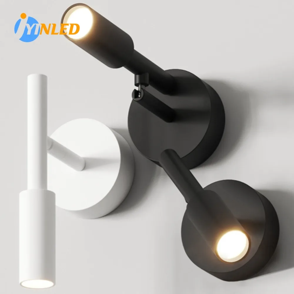 

Black Wall Mounted Reading Light Adjustable Wall Sconces LED 5W Rotating Swing Arm for Bedside Living Room Loft Staircase Decor