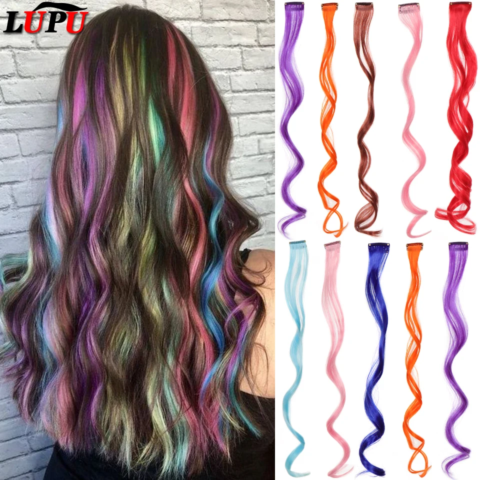 LUPU Synthetic Wavy One Clip In Hair Rainbow Color Pink Red Curly Clip In One Piece Hair Extensions Long Curly Wave Hair
LUPU Synthetic Wavy One Clip In Hair Rainbow Color Pink Red Curly Clip In One Piece Hair Extensions Long Curly Wave Hair