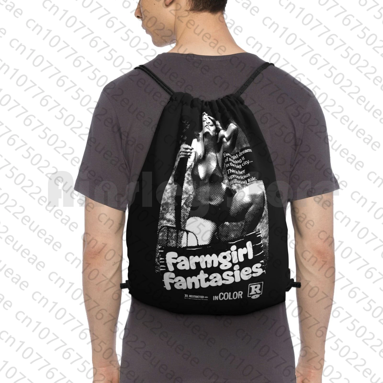 

Farmgirl fantasias mochila saco de cordão equitação escalada ginásio saco vintage retro exploração filmes vintage